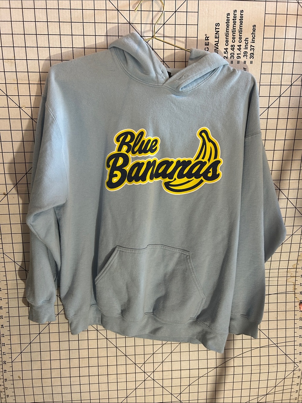Light Blue Blue Bananas Gildan Hoodie